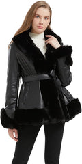 Black Faux Leather Coat