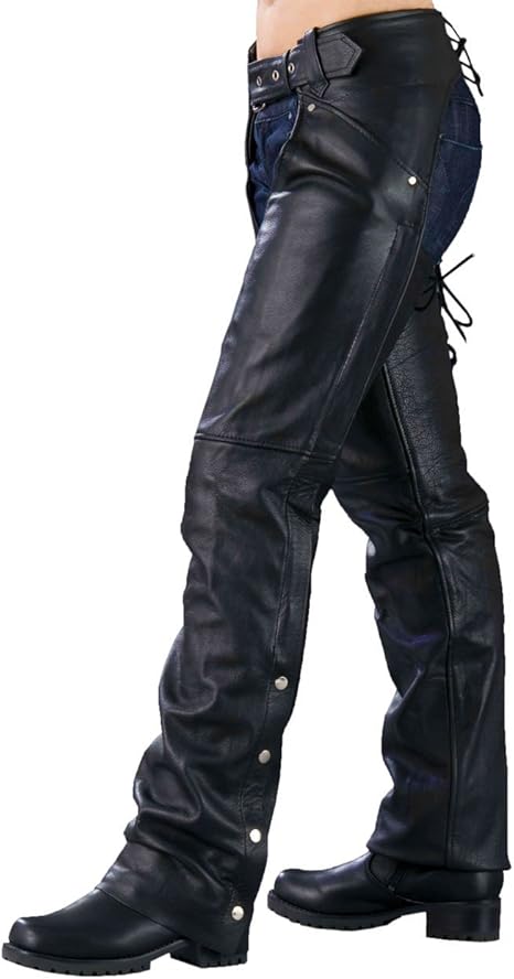 Black Leather Chaps-Women
