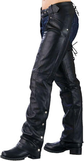 Black Leather Chaps-Women