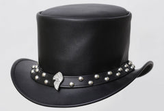 Black  Stud Cowboy Top Hat