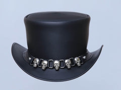 Black skull studs cowboy hat