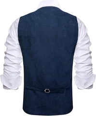 Blue Suede Leather Vest back-Men