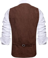 Brown Suede Leather Vest back-Men