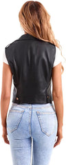 Leather Vest-Women back side