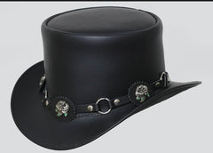 Men's Real Leather Cowboy Top Hats