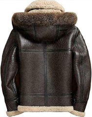 Men's Sheepskin Detachable Hooded back
