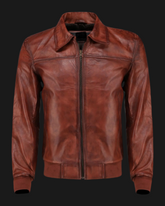 Motorcycle Leather Jacket Sheepskin-Men