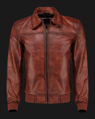 Motorcycle Leather Jacket Sheepskin-Men