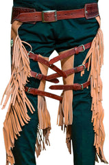 Tan Brown Leather Chap Men