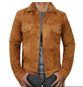 Tan Suede Jacket Native American-Men