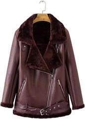 Maroon Shearing Coat-Women