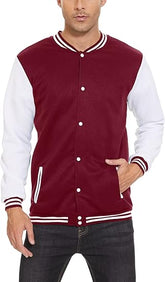 Varsity jacket maroon with white sleeves