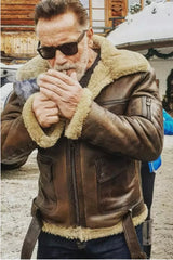 Aviator Bomber Leather Jacket-Men