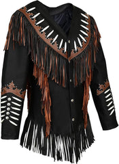 Traditional Western Style Fringed Jacket-women