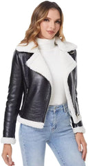 Black Faux fur Coat-Women