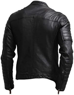  Black Sheepskin Leather Jacket back-Men