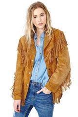 Brown Fringed Jacket ladies