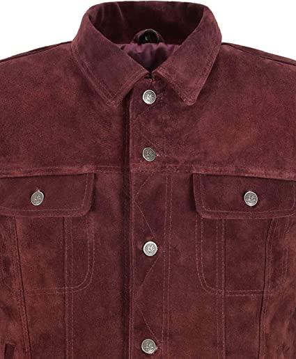 Maroon Suede Leather Vintage Jacket