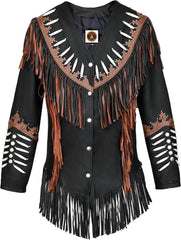 Traditional Western Style Fringed Jacket-women