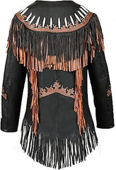 Traditional Western Style Fringed Jacket back-women