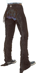 Umber Brown Leather Chap-Women