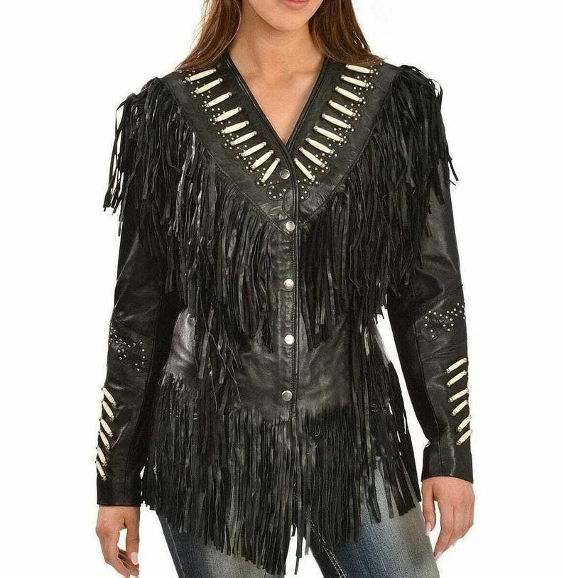  Western style Fringed jacket for women