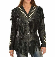  Western style Fringed jacket for women