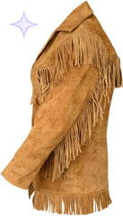 Brown Fringed Jacket-Women