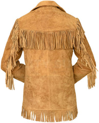 Brown Fringed Jacket-Women