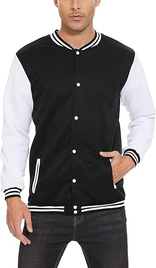 White Sleeves Varsity Jacket Men's outer
wear 